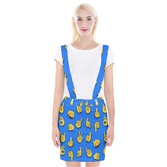 Emojis Hands Fingers Braces Suspender Skirt by Bajindul