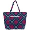Purple Textile And Fabric Pattern Zip Up Canvas Bag View3