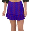 Blue Pattern Red Texture Fishtail Mini Chiffon Skirt View1