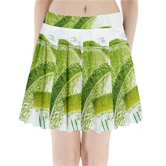 Lime Club Soda Drink Cocktail Pleated Mini Skirt by Pakrebo