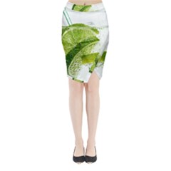 Lime Club Soda Drink Cocktail Midi Wrap Pencil Skirt by Pakrebo