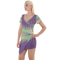 Background Abstract Non Seamless Short Sleeve Asymmetric Mini Dress by Pakrebo