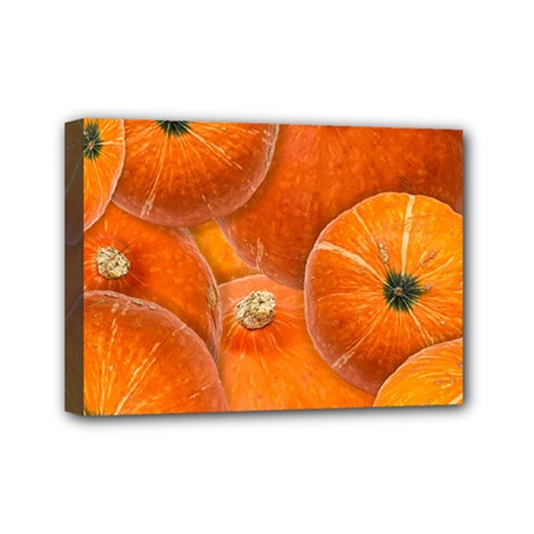 Pumpkin Halloween Fall Thanksgiving Mini Canvas 7  X 5  (stretched) by Pakrebo