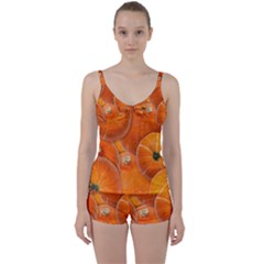 Pumpkin Halloween Fall Thanksgiving Tie Front Two Piece Tankini by Pakrebo
