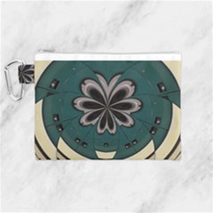 Green And White Pattern Canvas Cosmetic Bag (medium) by Pakrebo