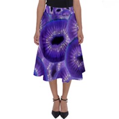Sliced Kiwi Fruits Purple Perfect Length Midi Skirt by Pakrebo