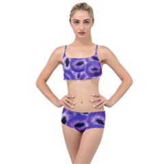 Sliced Kiwi Fruits Purple Layered Top Bikini Set by Pakrebo