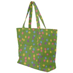 Balloon Grass Party Green Purple Zip Up Canvas Bag by HermanTelo