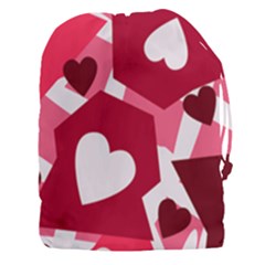 Pink Hearts Pattern Love Shape Drawstring Pouch (xxxl) by Bajindul