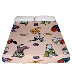 Funny Cats Fitted Sheet (queen Size) by Sobalvarro