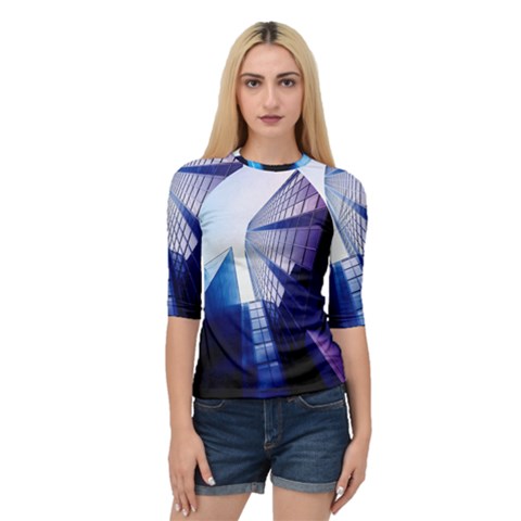 Abstract Architectural Design Architecture Building Quarter Sleeve Raglan Tee by Pakrebo