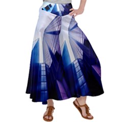 Abstract Architectural Design Architecture Building Satin Palazzo Pants by Pakrebo