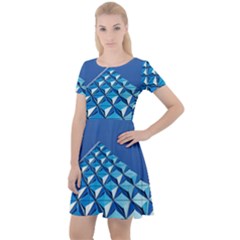 Art Building Pattern Abstract Cap Sleeve Velour Dress  by Pakrebo