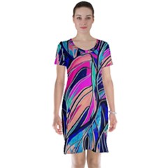 Tropical Leaves Resize 2000x2000 Same A3580b Short Sleeve Nightdress by Sobalvarro