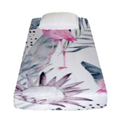Tropical Flamingos Fitted Sheet (single Size) by Sobalvarro