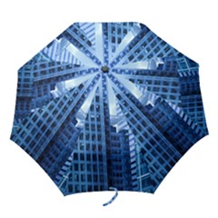 City Blue Building Construction Folding Umbrellas by Pakrebo