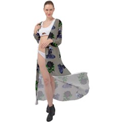 Gothic Girl Rose Grey Pattern Maxi Chiffon Beach Wrap by snowwhitegirl