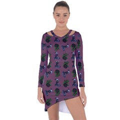 Gothic Girl Rose Mauve Pattern Asymmetric Cut-out Shift Dress by snowwhitegirl