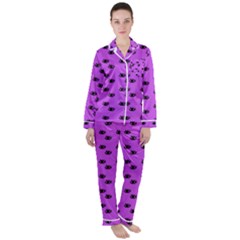 Purple Eyes Satin Long Sleeve Pyjamas Set by snowwhitegirl