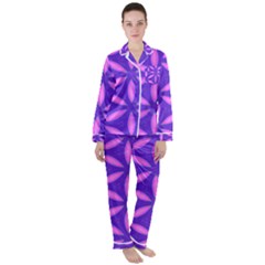 Purple Satin Long Sleeve Pyjamas Set by HermanTelo