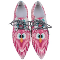 Bird Fluffy Animal Cute Feather Pink Pointed Oxford Shoes by Sudhe