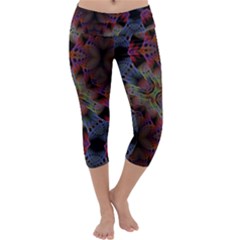 Abstract Animated Ornament Background Fractal Art Capri Yoga Leggings by Wegoenart
