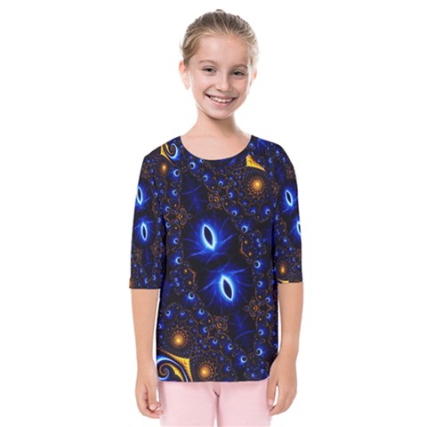 Fun Photo Amazing Art Kaleidoscope Mosaic Kids  Quarter Sleeve Raglan Tee by Wegoenart
