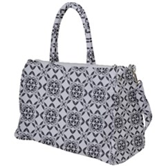 Black And White Patterned Backgroun Duffel Travel Bag by designsbyamerianna