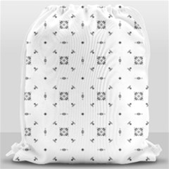 Bw Pattern Iii Drawstring Bag (large) by designsbyamerianna