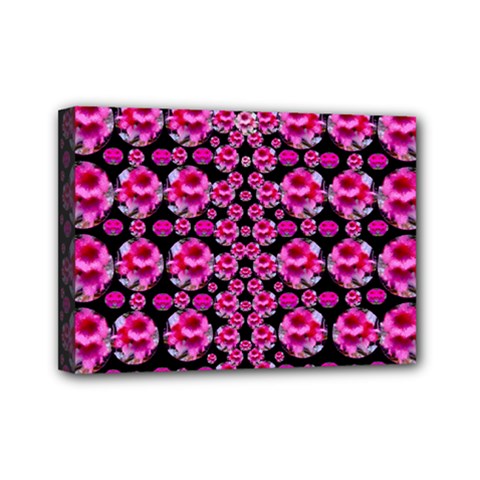 Floral To Be Happy Of In Soul And Mind Decorative Mini Canvas 7  X 5  (stretched) by pepitasart