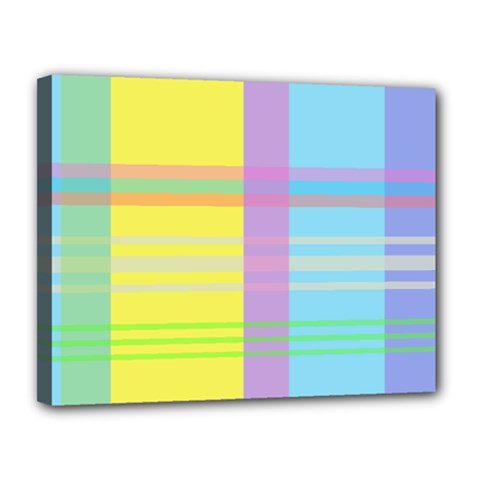 Easter Background Easter Plaid Canvas 14  X 11  (stretched) by Simbadda