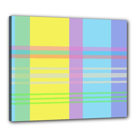 Easter Background Easter Plaid Canvas 24  X 20  (stretched) by Simbadda