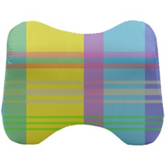 Easter Background Easter Plaid Head Support Cushion by Simbadda