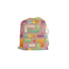 Abstract Background Colorful Drawstring Pouch (small) by Simbadda