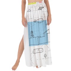 Urban City Skyline Sketch Maxi Chiffon Tie-up Sarong by Simbadda