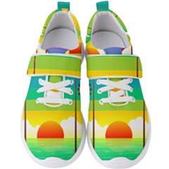 Seaside Sunrise Colorful Ocean Sea Men s Velcro Strap Shoes by Simbadda