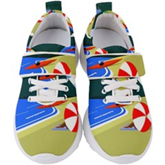 Beach Summer Sea Ocean Water Sand Kids  Velcro Strap Shoes by Simbadda