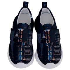Lighted Tower Beside Building Kids  Velcro No Lace Shoes by Simbadda
