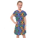 Pattern Background Bright Blue Kids  Drop Waist Dress View1