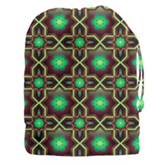 Pattern Background Bright Brown Drawstring Pouch (xxxl) by Simbadda