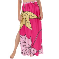 Autumn Dried Leaves Dry Nature Maxi Chiffon Tie-up Sarong by Simbadda