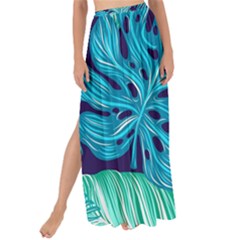 Tropical Greens Leaves Design Maxi Chiffon Tie-up Sarong by Simbadda