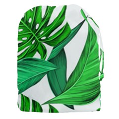 Leaves Tropical Monstera Summer Drawstring Pouch (xxxl) by Simbadda