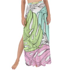 Leaves Tropical Plant Summer Maxi Chiffon Tie-up Sarong by Simbadda
