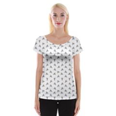 Cycling Motif Design Pattern Cap Sleeve Top by dflcprintsclothing