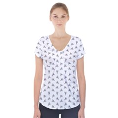 Cycling Motif Design Pattern Short Sleeve Front Detail Top by dflcprintsclothing