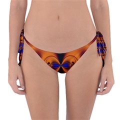 Abstract Artwork Fractal Background Black Orange Reversible Bikini Bottom by Sudhe