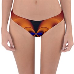 Abstract Artwork Fractal Background Black Orange Reversible Hipster Bikini Bottoms by Sudhe