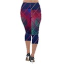 Fractal Artwork Abstract Background Lightweight Velour Capri Leggings  View2