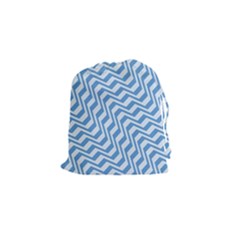 Geometric Blue Shades Diagonal Drawstring Pouch (small) by Bajindul
